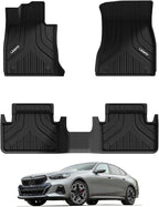 LASFIT Floor Mats for BMW 5 Series G60 2024 2025 2026 530i 540i xDrive, 100% TPE All Weather Custom Fit Floor Liners 1st & 2nd Row Car Liners Accessories Full Set, Black