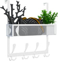 Kaiferty Over The Door Hooks Organizer,Over Door Hanger Towel Rack Mesh Basket with 12 Hooks,Back of Door Storage Organizer f