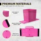 Car Trash Can 1.4 Gallon with Stability Flap & Magic Strips — No-Tip Leakproof Car Garbage Bin for Car Floor, Mats, Front or Back Seat, SUV, Truck, Van, Vehicle Interior Organizer (Pink)