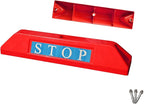 Cast Aluminum Parking Stopper for Garage, 2-Piece Garage Parking Aid, Garage Parking Stops with Reflective Signs, for Driveway, Garage(Red)