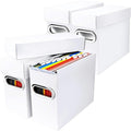 File Organizer Box with Lid & Handle, Heavy Duty Hanging File Folder Storage Boxes for Letter Size, Portable Filing Organizer