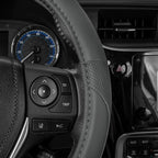 Motor Trend Perforated Microfiber Leather Steering Wheel Cover for Cars Trucks SUVs Vans, Sporty Racing Improved Grip Anti-Fa