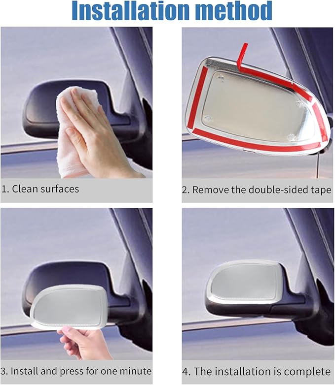 AUCERAMIC Chrome Mirror Cover Caps Fit 1999-2007 for Chevy Silverado Suburban Tahoe Avalanche 1999-2006 for GMC Sierra Yukon 2002-2006 for Cadillac Escalade (Stick-on Overlay)