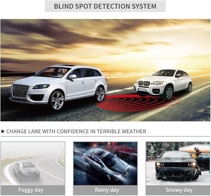 EASYGUARD EBS001 car Blind spot Monitor System Area Detection System Blind spot sensors for Cars Blind spot Alert 24Ghz DC12V