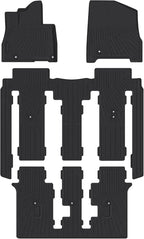 Powerty Floor Mats for 2022-2025 2026 Kia Carnival Gas Accessories All Weather Floor Liner 3D TPE 1st & 2nd Row Floor Mat Heavy-Duty Floor Liners (ONLY for 8 Seats, NOT for Prestige & Hybrid Models)