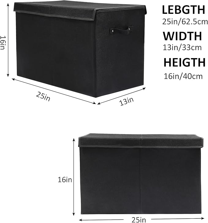 popoly Large Toy Box Chest Storage with Flip-Top Lid, Collapsible Kids Storage Boxes Container Bins for Toys, Playroom Organi