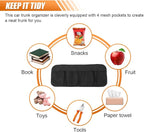 Car Trunk Organizer, Large Capacity Backseat Hanging Storage Bag with 4 Pockets, Waterproof Foldable Car Interior