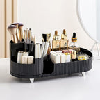 Booklov Roating Makeup Caddy Organizer for Vanity, Large Capacity Cosmetic Display Case, Clear Acrylic Countertop Beauty Stor