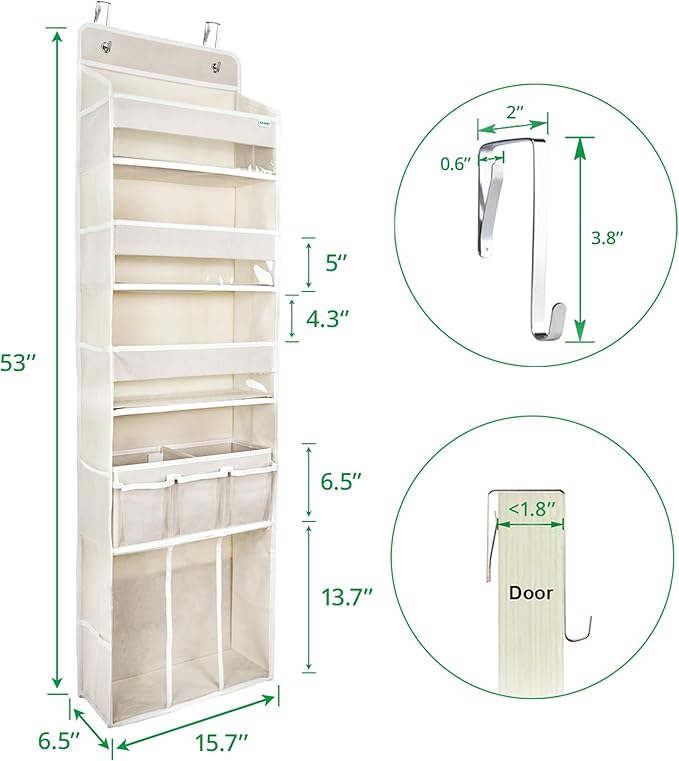 Door Hanging Storage Organizer,with 3 Bins 1 Movable Baby Diaper Caddy,1 Large capacity diaper stacking storage Organizer,10 