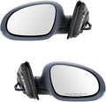 TRQ 2 Piece Driver and Passenger Side Mirror Assembly Set Electric Adjustment Heated No Memory Black Compatible with 2005-201
