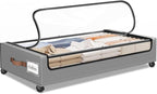 Under Bed Storage with Wheels 1Pack Underbed Storage with Clear Window&Label Under Bed Drawers Large Capacity Rolling Under B