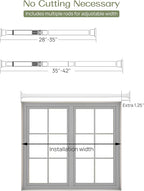 ALLZONE Heavy Duty Tension Shower Curtain Rod 28-42 Inches for Bathroom, Window, Non-Slip, Adjustable with Strong Spring Pole
