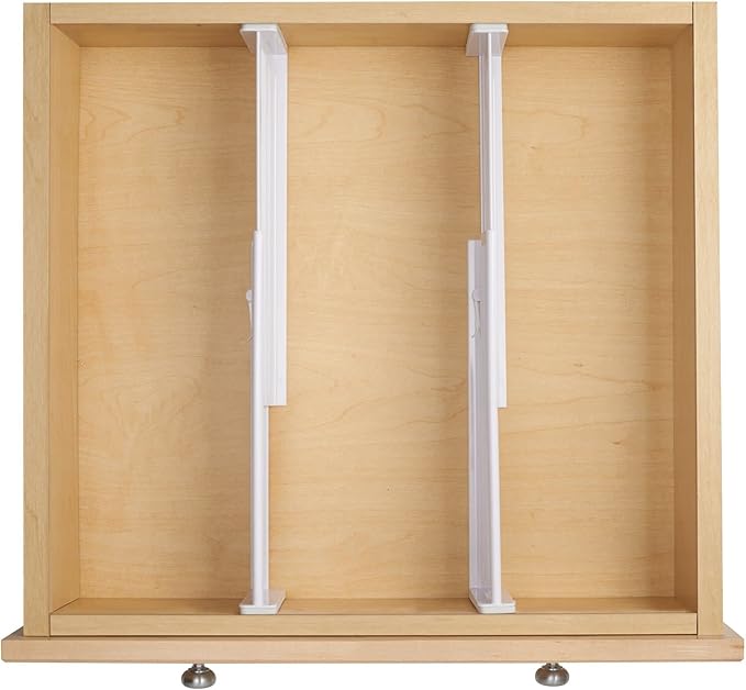 mDesign Expandable Dresser Drawer Divider with Foam Ends, Drawer Divider Locks in Place, Separators for Clothing and Accessor