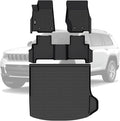 VIWIK All Weather Custom Fit Jeep Grand Cherokee Floor Mats - 2022-2025 Jeep Grand Cherokee Floor Mats & Cargo Cover, Non-Slip, Waterproof, Easy to Clean, 3D Design, High Edge, Odorless TPE