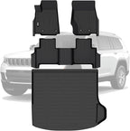VIWIK All Weather Custom Fit Jeep Grand Cherokee Floor Mats - 2022-2025 Jeep Grand Cherokee Floor Mats & Cargo Cover, Non-Slip, Waterproof, Easy to Clean, 3D Design, High Edge, Odorless TPE