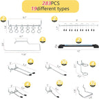 283PCS Metal Pegboard Hooks Organizer Kit for Organizing Various Tools - Heavy Duty 1/4" & 1/8" Pegboard Accessories with Peg