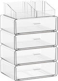 Yieach 5 Tier Clear Acrylic Makeup Organizers with Drawers,Tiered Countertop Make up Storage Organizer for Dresser Top and Ba