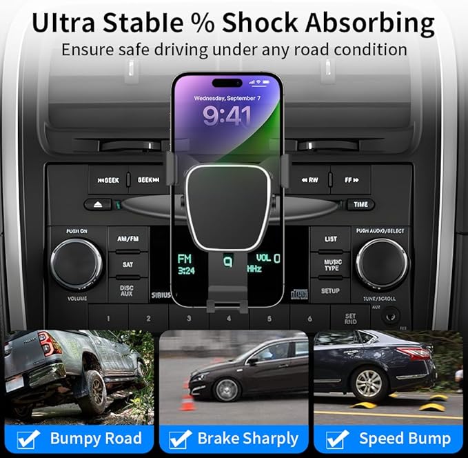 Car Phone Mount Holder For Dodge Grand Caravan 2001-2016，Caliber 2007-2012 Auto Accessories Navigation Bracket Interior CD Slot Mount Mobile Cell Phone case【Not Fit Dashboard Without CD Player】