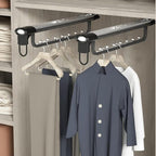 Pull Out Clothes Rail Extendable Pull Out Closet Rod - Wardrobe Pull-Out Trousers Rack, Adjustable 25-46 Cm Clothes Rail Ward