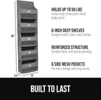GORILLA GRIP Over The Door Organizer Storage, 5 Deep Hanging Shelves, Holds 50lbs, Closet Organizers Shelf for Bedroom, Shoes