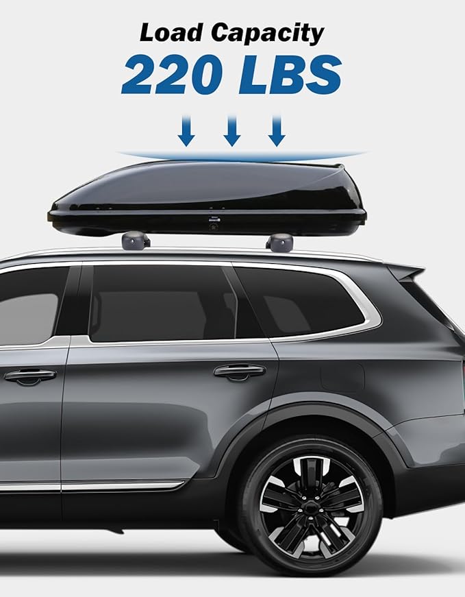 JOYTUTUS 220lbs Lockable Roof Rack Cross Bars Compatible with Kia Telluride EX S SX SX-Prestige 2019-2025 (NOT FIT X-PRO X-LINE), Aluminum Crossbar Luggage Rack for Kayak Roof Basket Bag Box