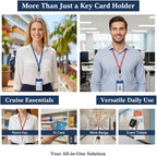DAYUMKOU 6 Set Cruise Luggage Tags with Detachable Cruise Lanyard for Ship Cards Include Hooks, Luggage Tag Holders for Carni