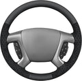 MEWANT Hand Stitch Steering Wheel Cover for Chevy Silverado 1500 Avalanche Real Leather Embossed Athsuede Steering Wrap