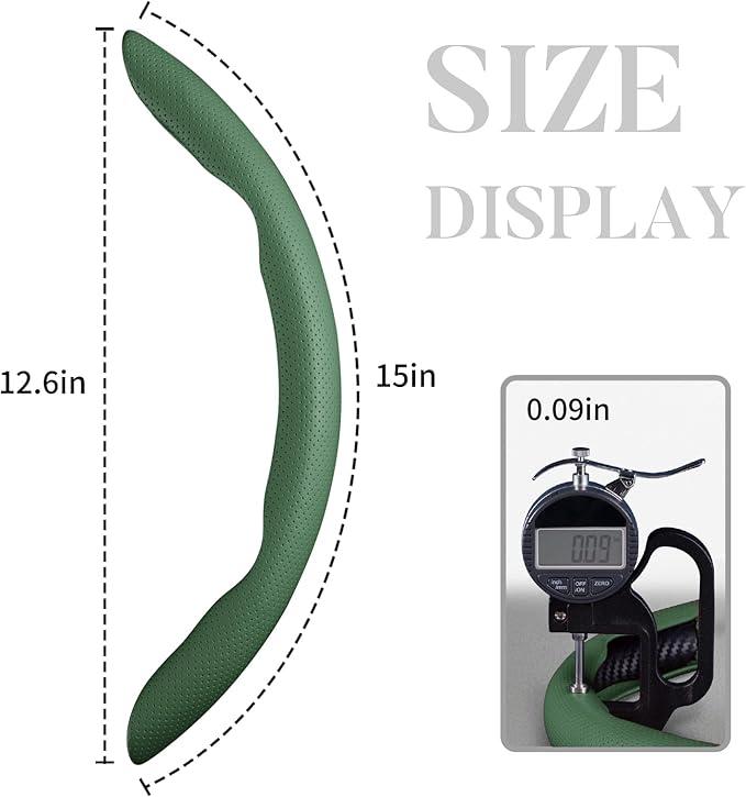 Car Steering Wheel Cover Leather Snap On 3Pcs Set Non-Slip Protector Wrap Steering Wheel Accessories 14.5-15 inch Universal G