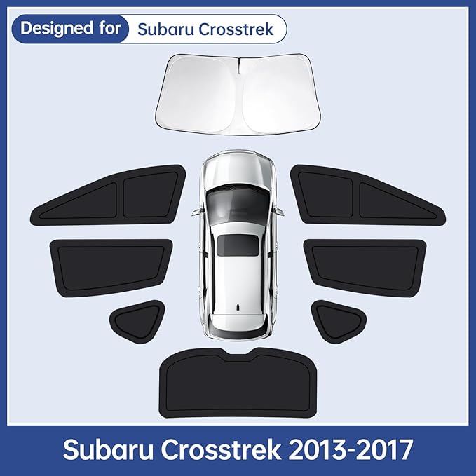 Car Window Shades for Subaru Crosstrek 2013-2017, Full Car Window Covers for Privacy, Sunshades for Crosstrek Front Rear Windshield Side Windows to Block UV and Protect Privacy(8pcs)