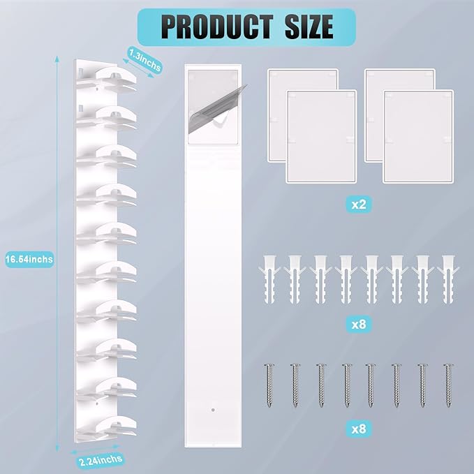 Hat Organizer for Baseball Caps 4Pack, Hat Rack for Wall with Strong Adhesive Hold up to 40 Hats, Hat Hanger Holder Display f