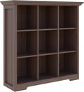 OSCHF Cube Shelf Bookcase with Base - Wooden 3 Tiers Floor Standing Low Storage Cabinet for Home and Office, 9-Cube Lattice B