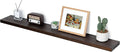 Marsmiles Wood Floating Shelves | 48 Inch Dark Wood Wall Shelves Set of 1 | 48" W x 6.7" D Rustic Wooden Shelves for Bathroom