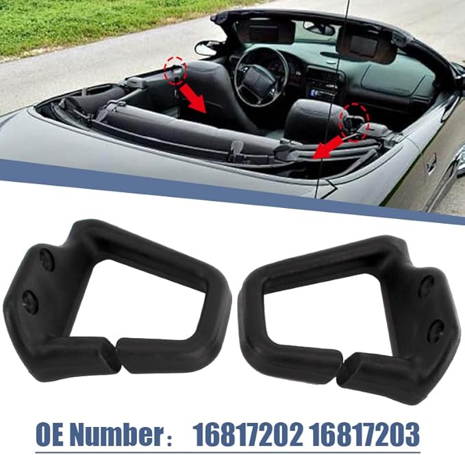 2 Pcs Seat Belt Shoulder Guides Loops Compatible with Chevrolet Camaro Firebird 1993-2003 Ebony Black Replacement 16817202 16817203