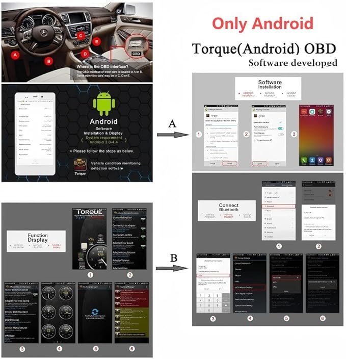 Vgate iCar Pro Bluetooth 3.0 OBD2 Scanner | Android Only - Not for iOS - Check Engine Light