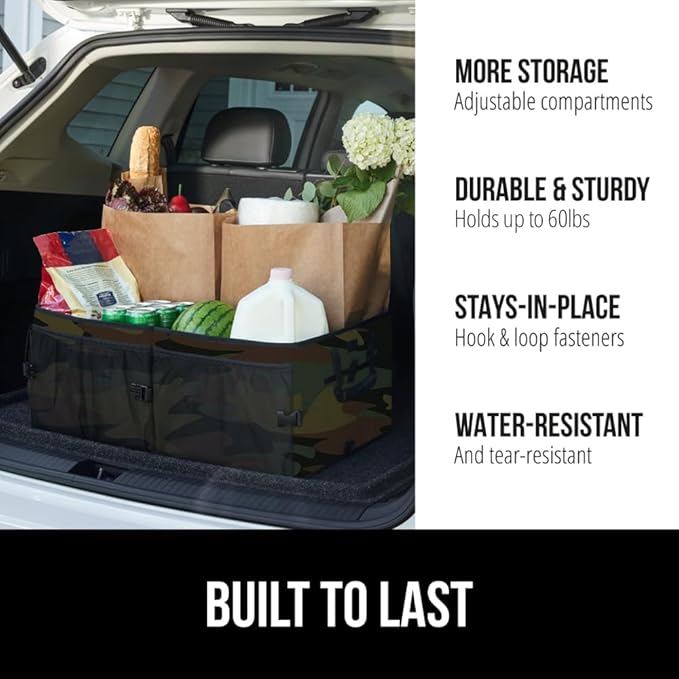 GORILLA GRIP Large Capacity Sturdy Trunk Storage Organizer, Slip and Water Resistant Collapsible Organization Container for