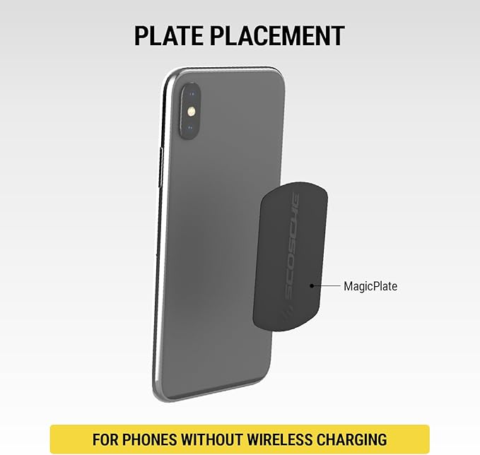 Scosche MPLT54T-4PKBP0 MagicMount Replacement Plate Kit for Magnetic Car Phone Mount Holder, Metal Plates w/Extra Strength Hold for Smartphone, Tablet, Magnet Cell Phone Stand & Phone Case, Pack of 4