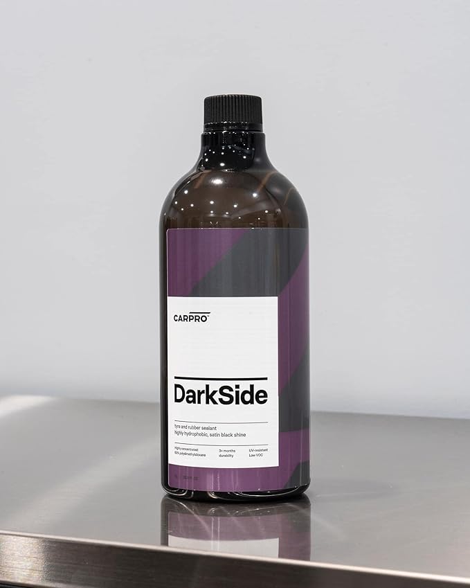 CARPRO DarkSide - Tire & Rubber Sealant, Hydrophobic & Self-Cleaning, Satin Black Shine, UV Protection, Revives Dull Faded Ru
