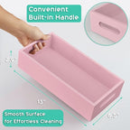 ALELION Pink Bathroom Basket for Organizing - Wooden Toilet Tank Paper Basket with Handle for Back of Toilet Tank Top Organiz