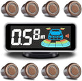 Parktronic 8 Parking Sensors Kit Reverse Backup Radar System Rear and Front View with Sound Warning Ultrasonic Distance Detec