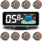 Parktronic 8 Parking Sensors Kit Reverse Backup Radar System Rear and Front View with Sound Warning Ultrasonic Distance Detec