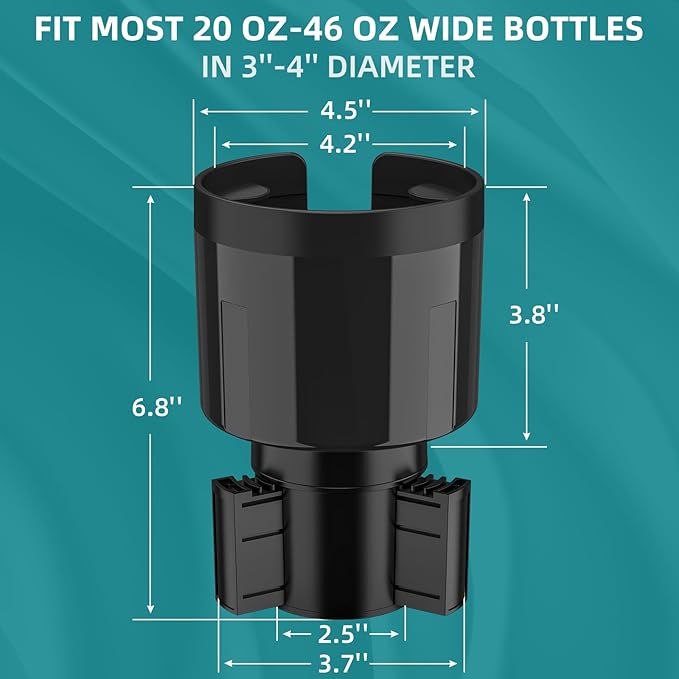 TYKOR Car Cup Holder Expander Adapter with Offset Base, Cup Holder Extender for Car Compatible with Yeti 14/24/36oz, Hydro Fl