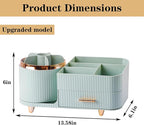 Rotating Makeup Organizer for Vanity with Brush Holder and Drawer, Cosmetic Makeup Storage, Large Spinning Makeup Skincare Or