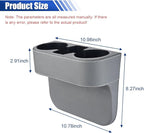 Car Cup Holder, Auto Front Seat Organizer, Multifunctional Cup Drink Holders with PU Leather Cover, Gap Filler Storage Box Coin Bucket Console Side Pocket Cell Mobile Phone Holder (Gray)
