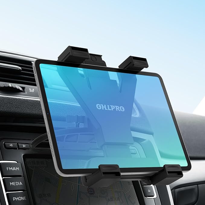 OHLPRO CD Slot Tablet Holder for Car, Universal 7-11" iPad Car Mount, Adjustable CD Player Tablet Mount for iPad mini, Air, Pro 11, Galaxy Tab, Great for Navigation & Entertainment