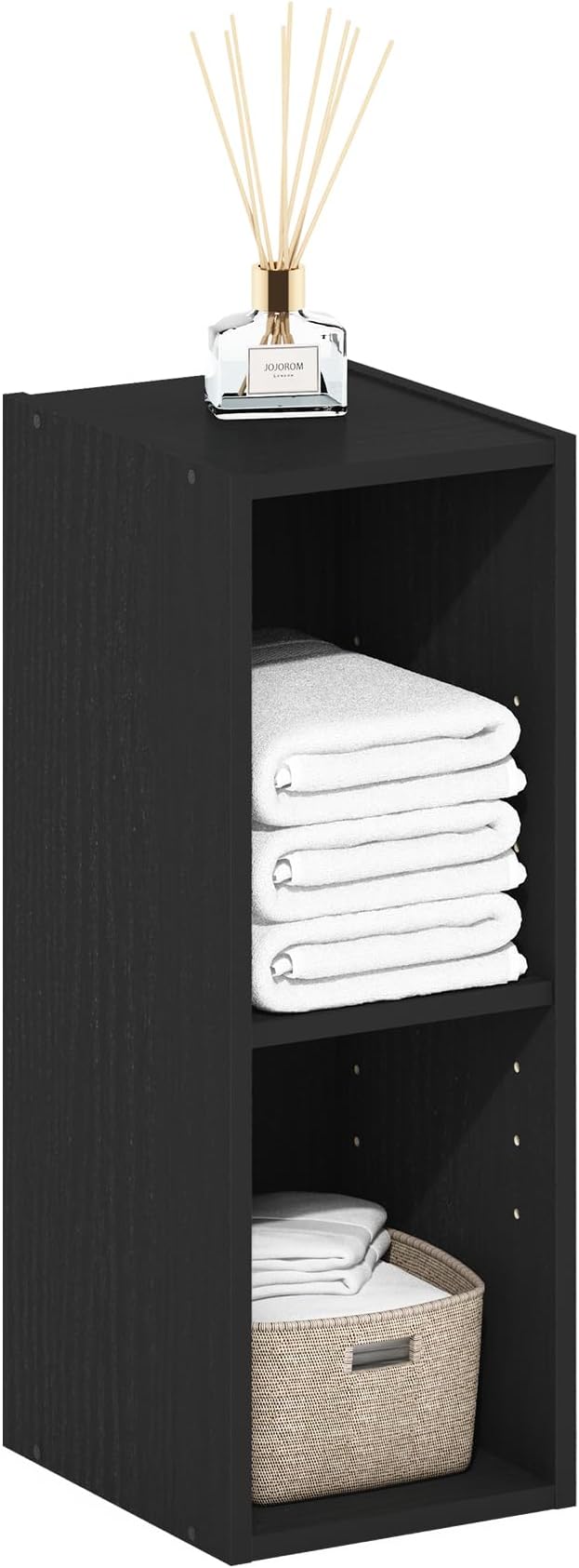 Furinno Fulda Book Shelf, 2-Tier Narrow Bookshelf, Bookcase with 8-in Width Storage Shelf, 9.3 x 7.9 x 21.2, for Living Room,