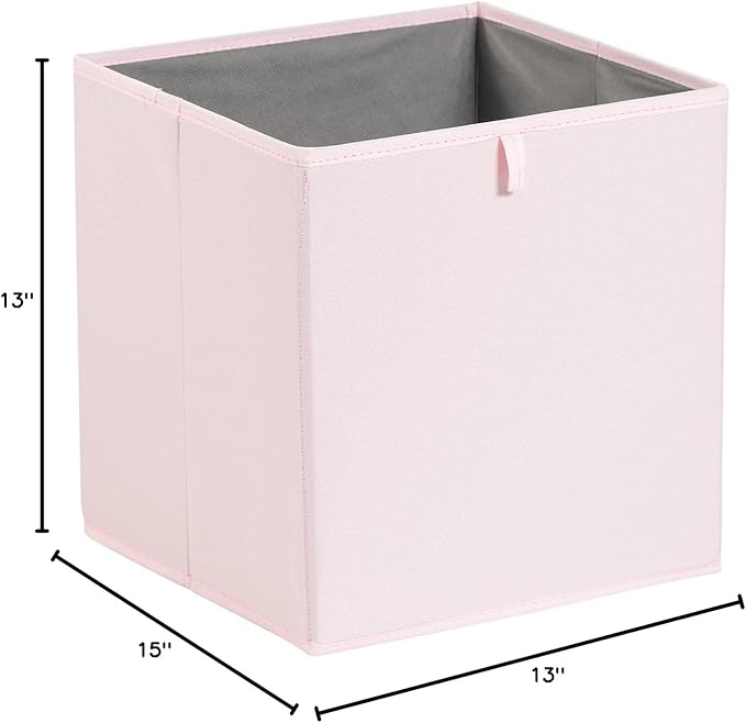 Amazon Basics Collapsible Cube Organizer Bins, Closet Storage Organizer Baskets for Shelves, Space-Saving, 13" x 15" x 13", P