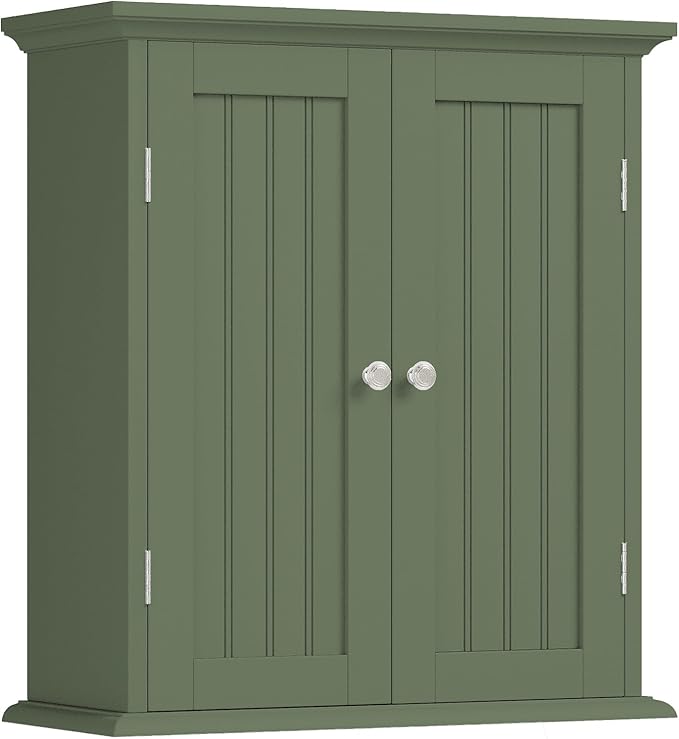 ChooChoo Bathroom Wall Cabinet, Over The Toilet Space Saver Storage Cabinet, Medicine Cabinet with 2 Door and Adjustable Shel