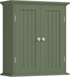 ChooChoo Bathroom Wall Cabinet, Over The Toilet Space Saver Storage Cabinet, Medicine Cabinet with 2 Door and Adjustable Shel