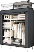 Portable Wardrobe Closet Durable and Easy to Assemble Heavy Duty Clothes Rack with Non-Woven Cover Fabric Best for Bedroom an