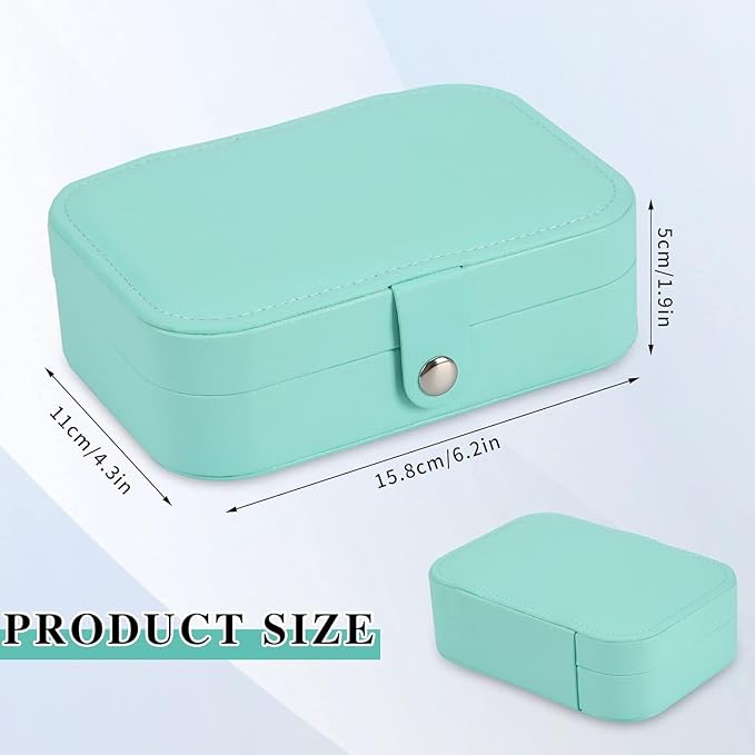 Travel Jewelry Box, PU leather Small Jewelry Organizer For Female Girls, double layer portable mini travel case for storing e